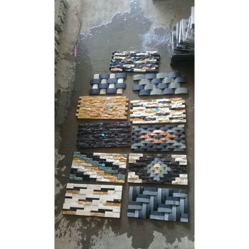 Jual batu alam tempel dinding batu walclading mozaik batu alam ornamen