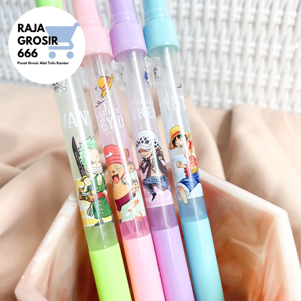 Jual Pulpen botol parfum anime One piece luffy zoro usopp alat tulis