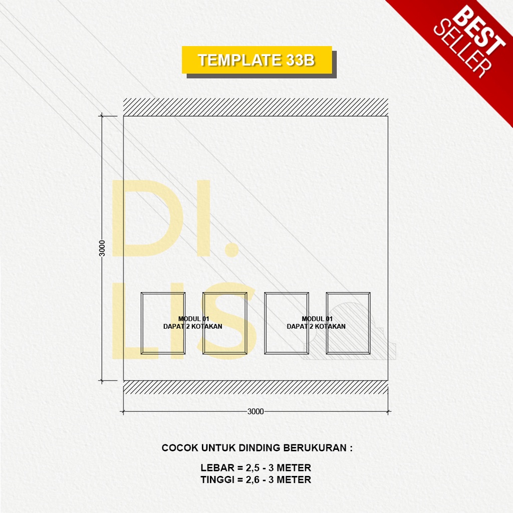 Jual DILIS PROFIL LIS WALLMOULDING / TEMPLATE LEBAR 2.5 - 3 METER (33 B ...