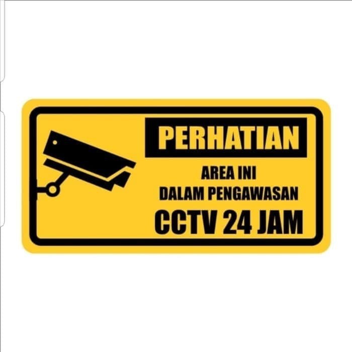 Jual STICKER PERHATIAN AREA INI DALAM PENGAWASAN CCTV 24 JAM 15x30cm ...