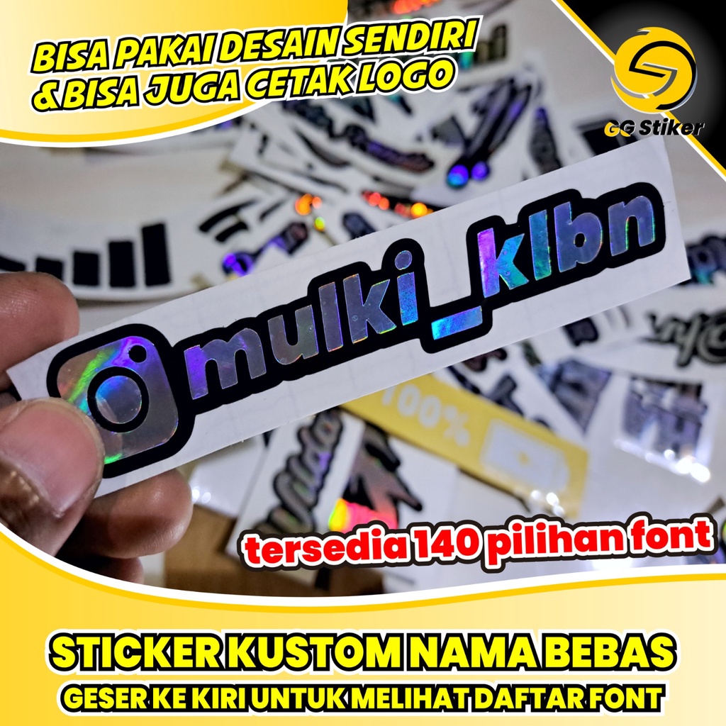 Jual STIKER CUSTOM NAMA IG HOLOGRAM | Shopee Indonesia