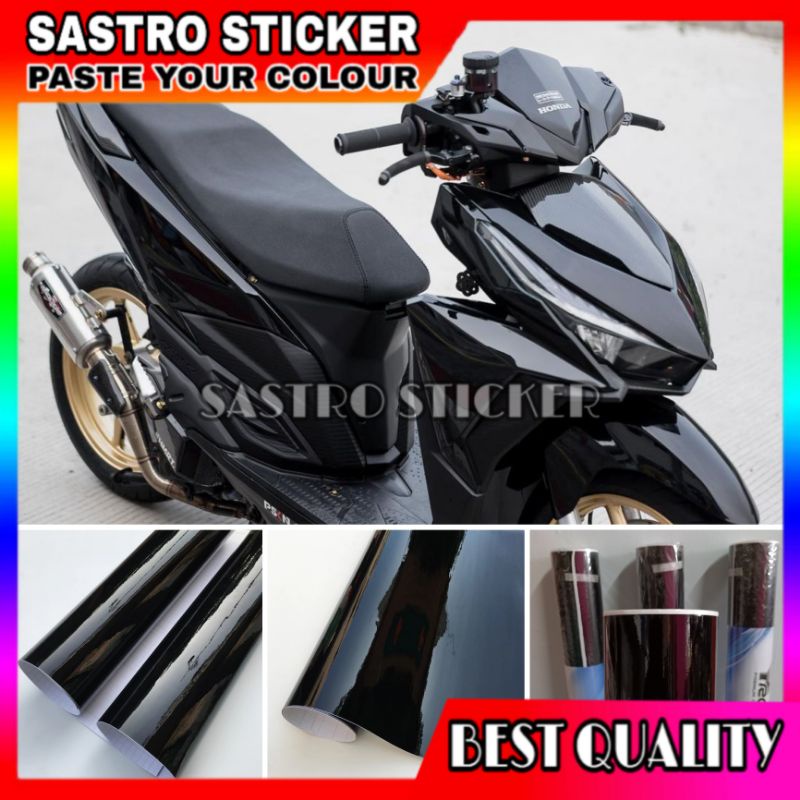 Jual STICKER SKOTLET MOTOR HITAM GLOSSY/STIKER HITAM MENGKILAT | Shopee