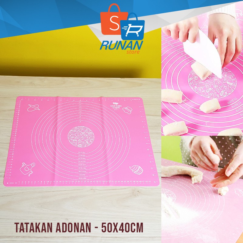 Jual Alas Adonan Kue 50x40cm Baking Rolling Mat Silicone Tatakan Roti ...