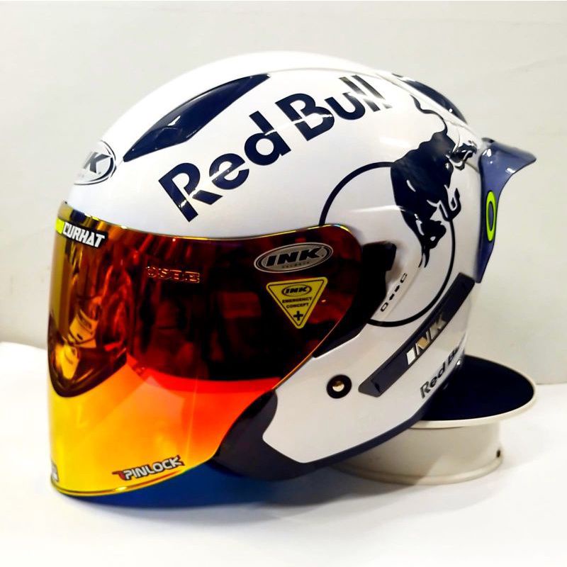 Jual HELM INK METRO 2 DOUBLE VISOR PAKET GANTENG STIKER RED BULL 100 ...