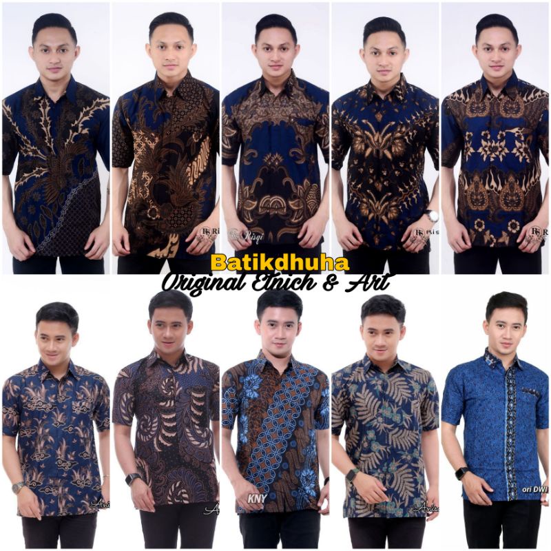 Jual HEM BATIK PRIA WARNA BIRU NAVY / BATIK LENGAN PENDEK WARNA NAVY
