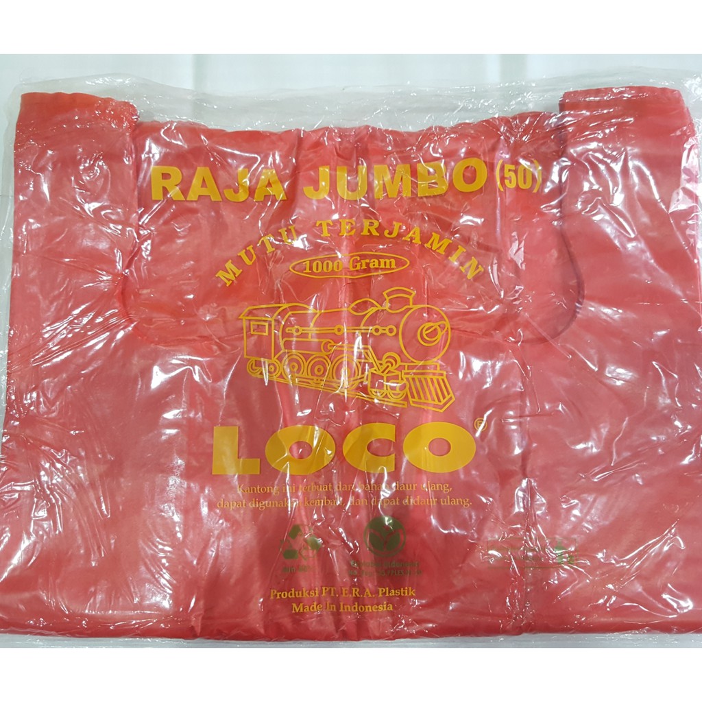Jual Plastik Kresek Merah Jumbo Merk Loco Tebal 1000 Gram Shopee Indonesia 4193
