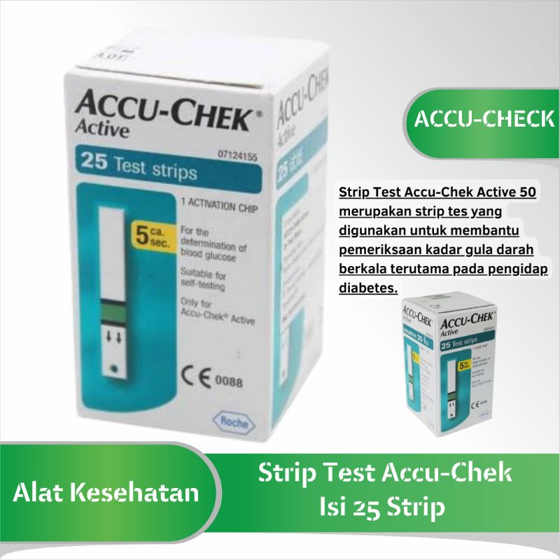 Jual Strip Accu Chek Active Isi 25 Strip Akucek Aktif Isi 25 Strip Alat