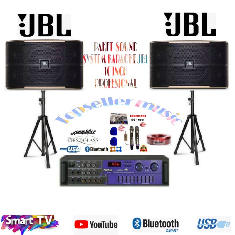 PAKET SOUND SYSTEM KARAOKE JBL PASION 10INCH AMPLI USB BLUETOOTH FISRTCLASS  1650 ORIGINAL GARANSI