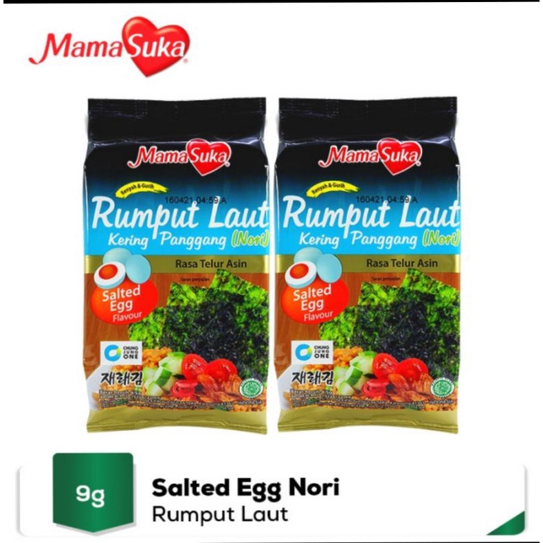 Jual Snack Rumput Laut Mamasuka Rasa Salted egg 4,5gr x 2 | Shopee ...
