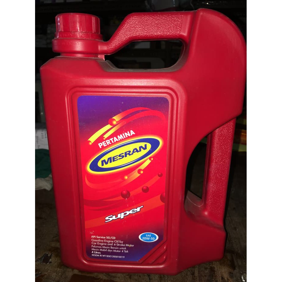 Jual 1 Galon Oli Mesin PERTAMINA Mesran Super SAE 20w-50 (4 Liter ...