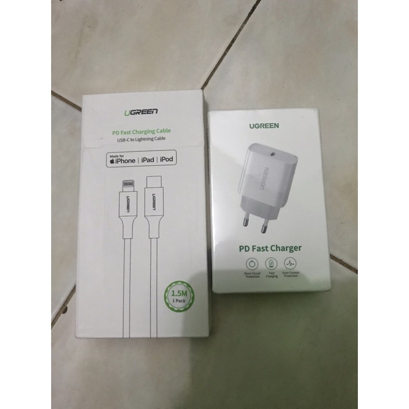 Jual Ugreen Cable Type C 1.5M White + Ugreen adapter Type C White ...