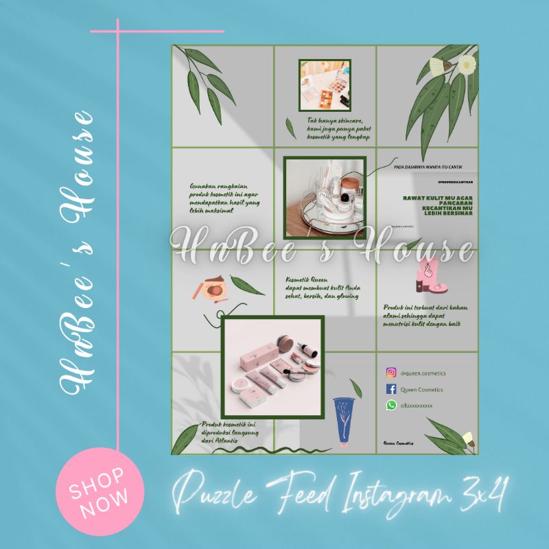 Jual Template Puzzle Feed Instagram Ukuran 3x4 | Shopee Indonesia