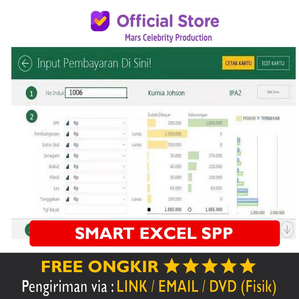 Jual Software Smart Excel Spp Keuangan Dan Pembayaran Spp Sekolah Sd Smp Sma Smk Madrasah Mtsn 1391