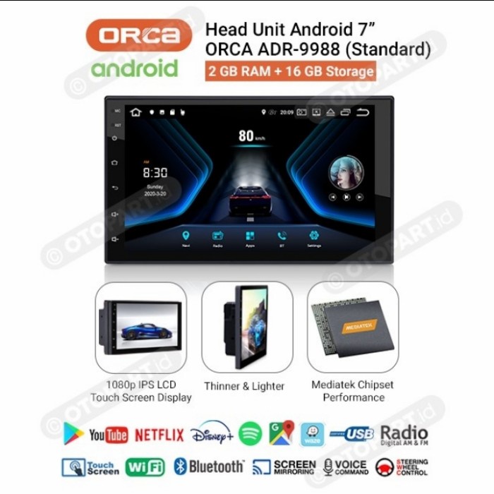 Jual Orca ADR 7688 Tape Head Unit Double Din Android 7 inch Garansi ...