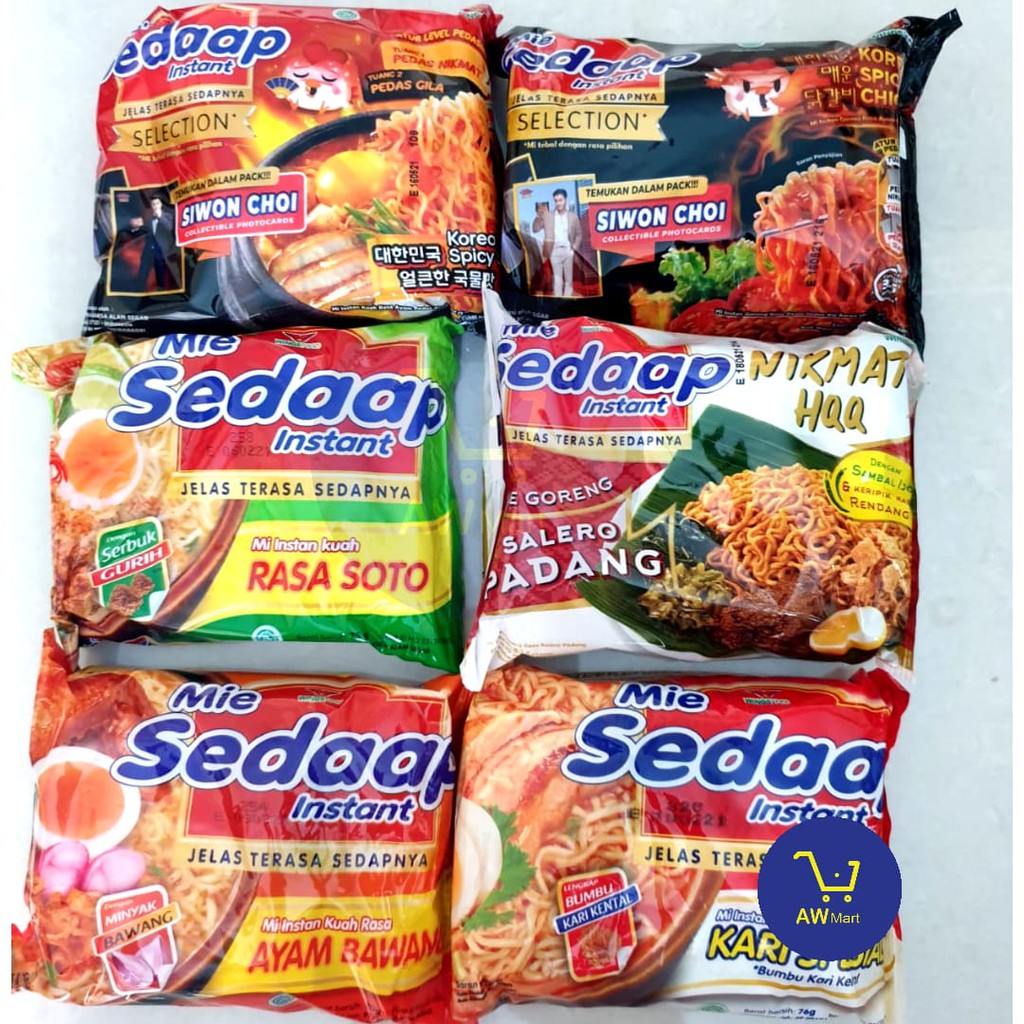 Jual Mie Sedaap Korea Cheese Buldak Padang Siwon Kari Spesial Dan