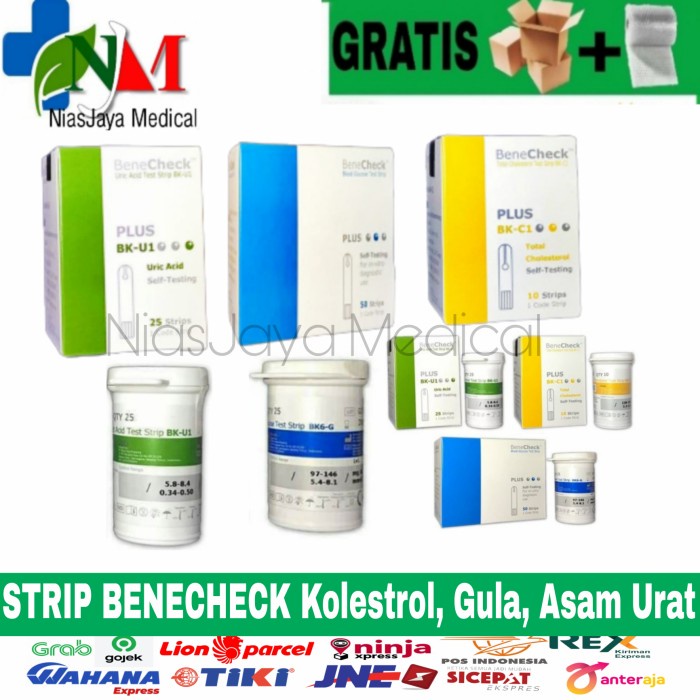 Jual Strip BeneCheck Plus/Strip Benecheck Kolesterol/Gula Darah/Asam ...