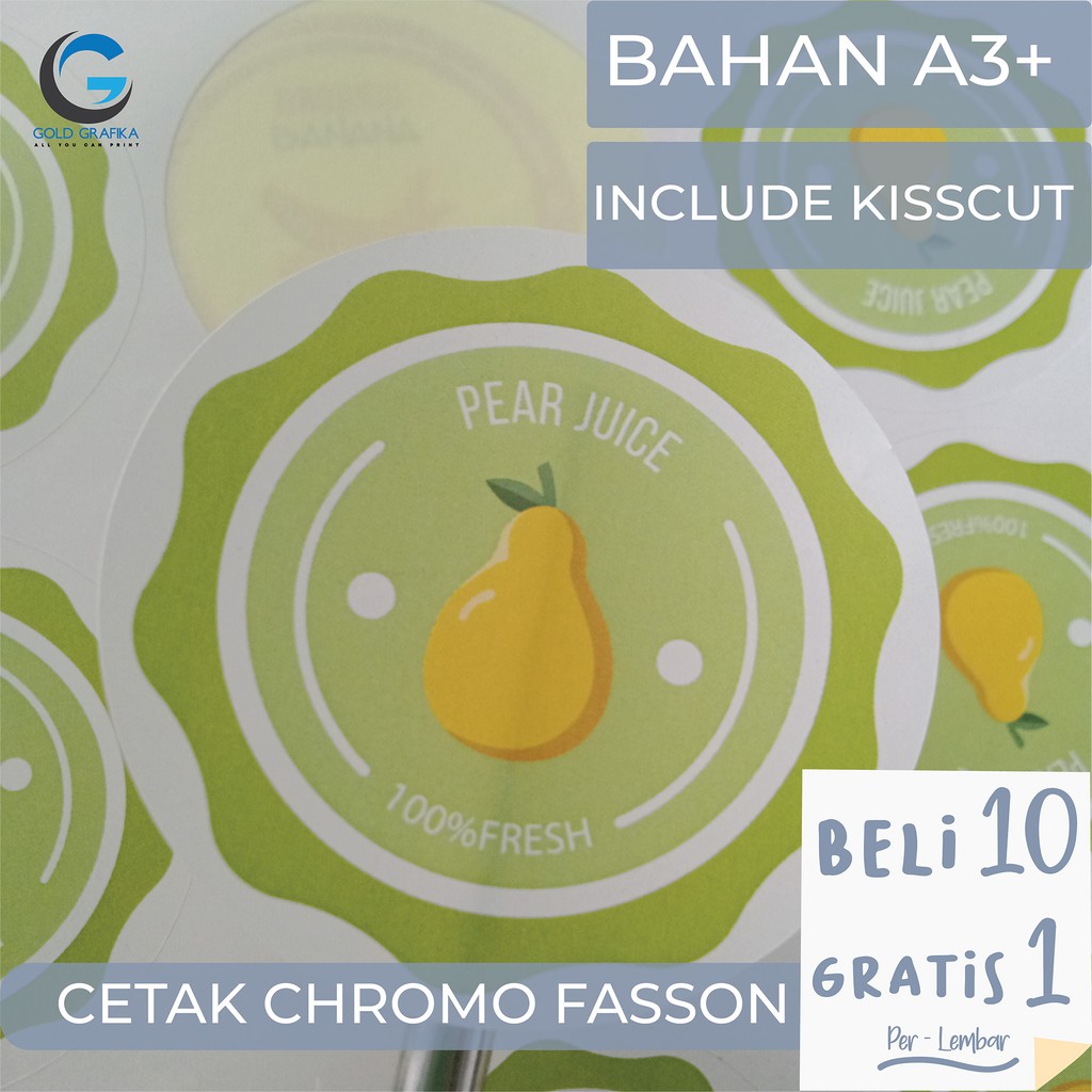 Jual Cetak Stiker Label Chromo Fasson A3+ KISSCUT | Shopee Indonesia