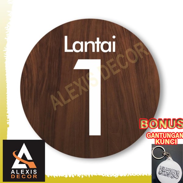 Jual Grosir Penanda Ruang Wall Decor Kantor Nomor Lantai Gedung Floor Sign Satu Keren 9953