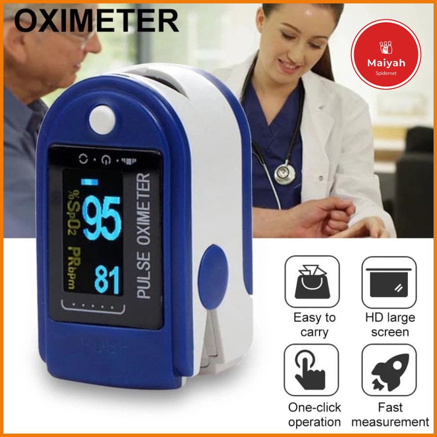 Jual Fingertip Pulse Oxymeter Fingertip Oximeter SpO2 LCD Full Colour ...