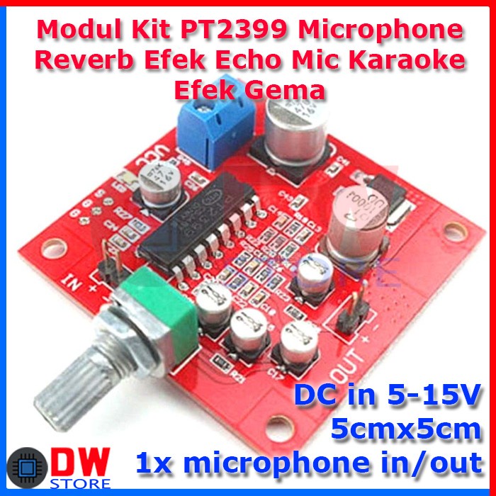 Jual Dijual Modul PT2399 Karaoke Microphone Echo Reverb Efek Gema Mic