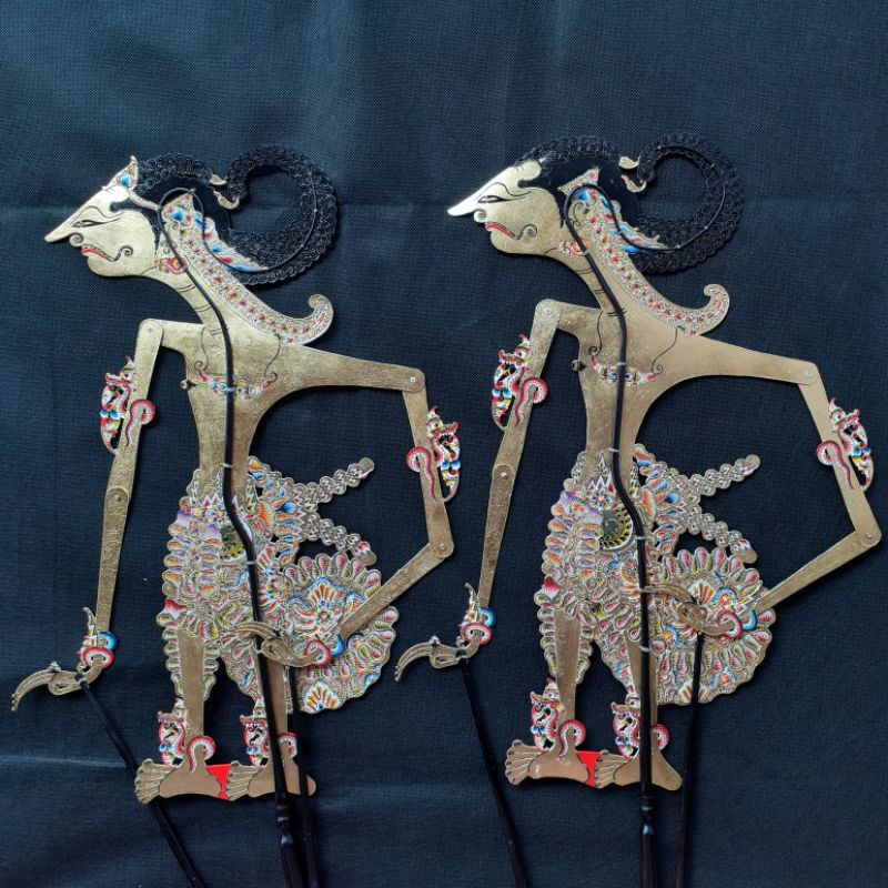 Jual Wayang Kulit Nakula Sadewa Alusan Kulit Kerbau Ukuran Standar