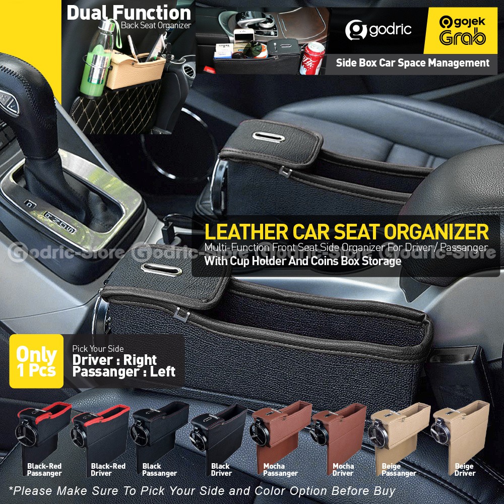 Jual Front Seat Leather Car Organizer Rak Mobil Side Pocket