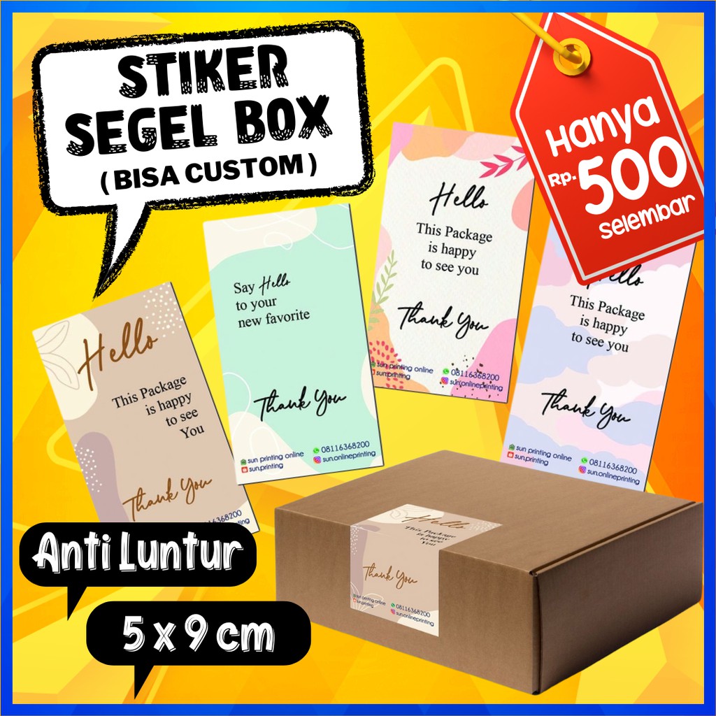 Jual Stiker Segel Box Seal Box Label Packaging Stiker Hampers Stiker Box Shopee Indonesia