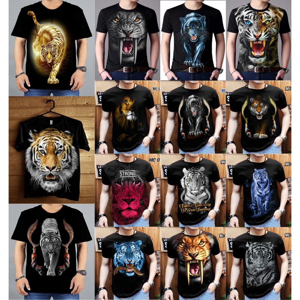 Jual Kaos OBLONG TSHIRT COWOK Macan Lengan Pendek Sablon Model Slim Fit Ukuran L Hitam Shopee