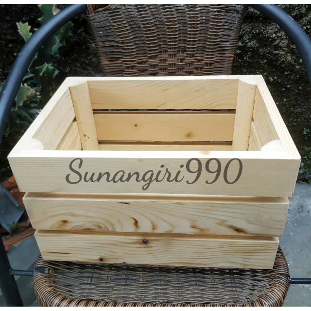 Jual WOODEN CRATE 35X25X20 WOOD BOX PETI KAYU KOTAK KAYU DEKORASI ...