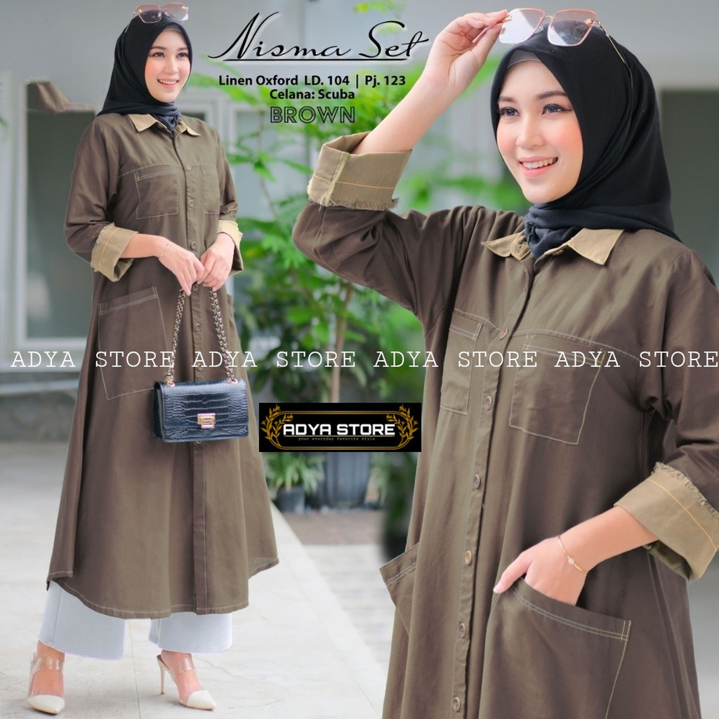 Jual SETELAN MUSLIM | LINEN OXFORD | CELANA SCUBA | LD 104 CM | PJ 128 ...