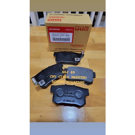 Jual Kampas Rem Belakang-Brake Pad Rear Honda CRV/Maestro SV4-A00-SNA ...