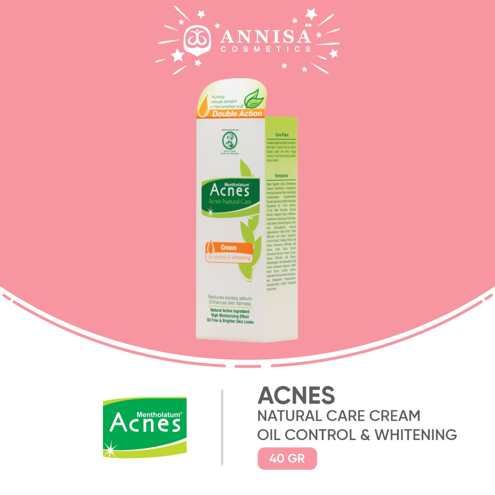 Jual Acnes Natural Care Oil Control And Whitening Cream 40 Gr Shopee Indonesia 6900