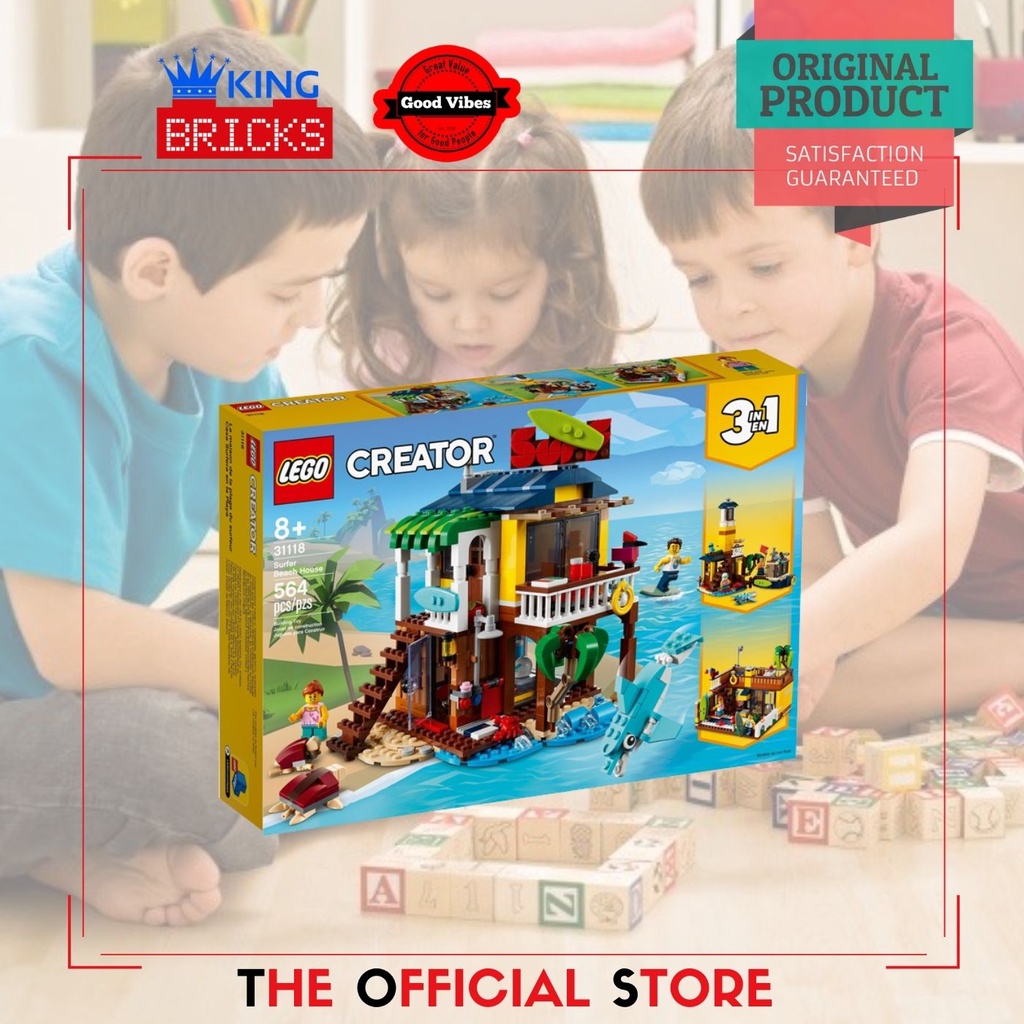Jual LEGO Original CREATOR 31118 Surfer Beach House - Mainan Anak ...