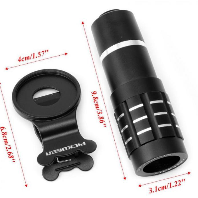Jual Original PICKOGEN Smartphone Telescope Tele Zoom Clip Lens 12x ...