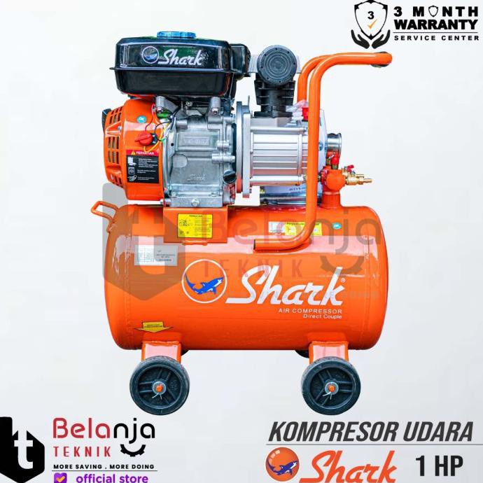 Jual Promo TERBARU SHARK PORTABLE AIR KOMPRESSOR 1 HP 35 LITER KOMPRESOR ANGIN BENSIN 1HP