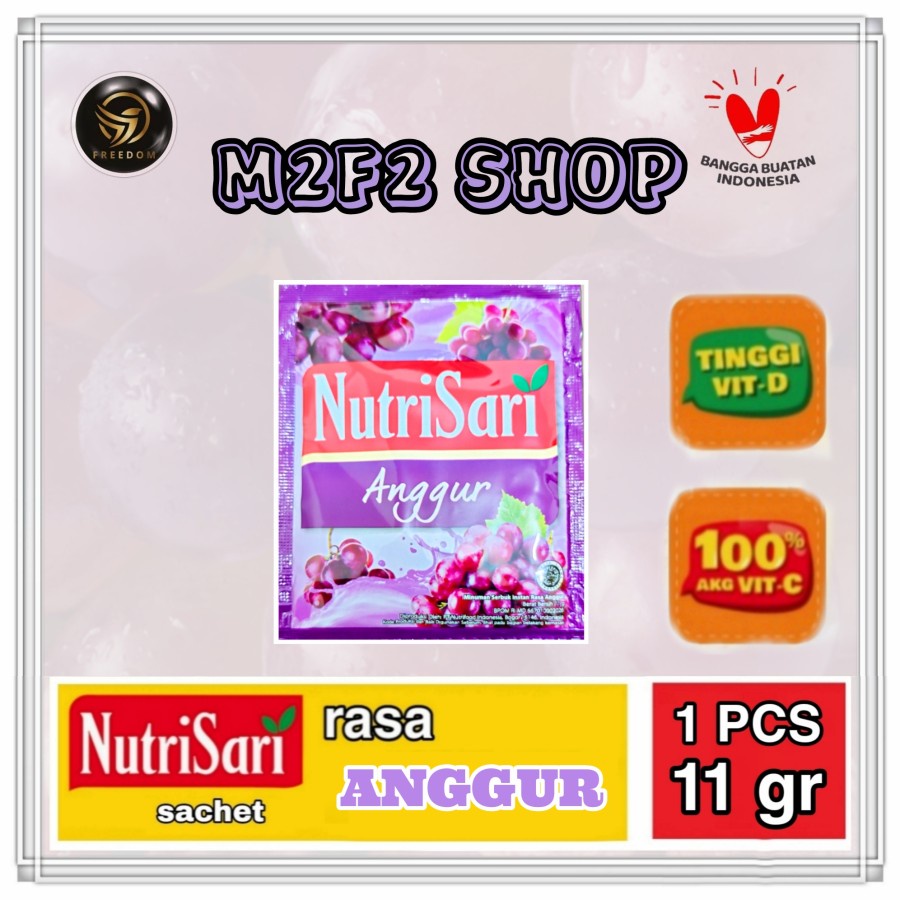 Jual NutriSari Minuman Serbuk Rasa Anggur Sachet - 11 gr (Kemasan ...