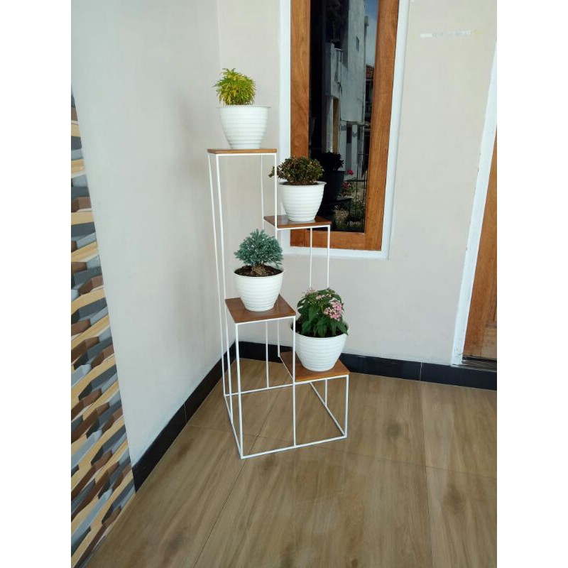Jual Rak bunga besi - Rak pot besi - Rak tanaman, Alas tatakan kayu 4 ...