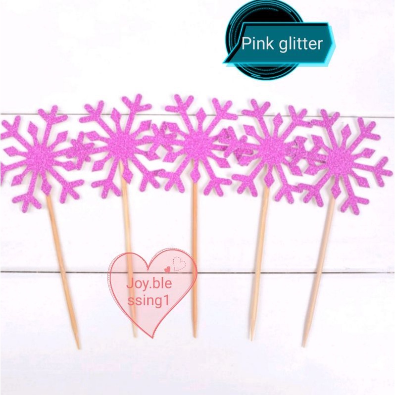 Jual TOPPER KUE GLITTER FROZEN SNOWFLAKE PER PCS | Shopee Indonesia