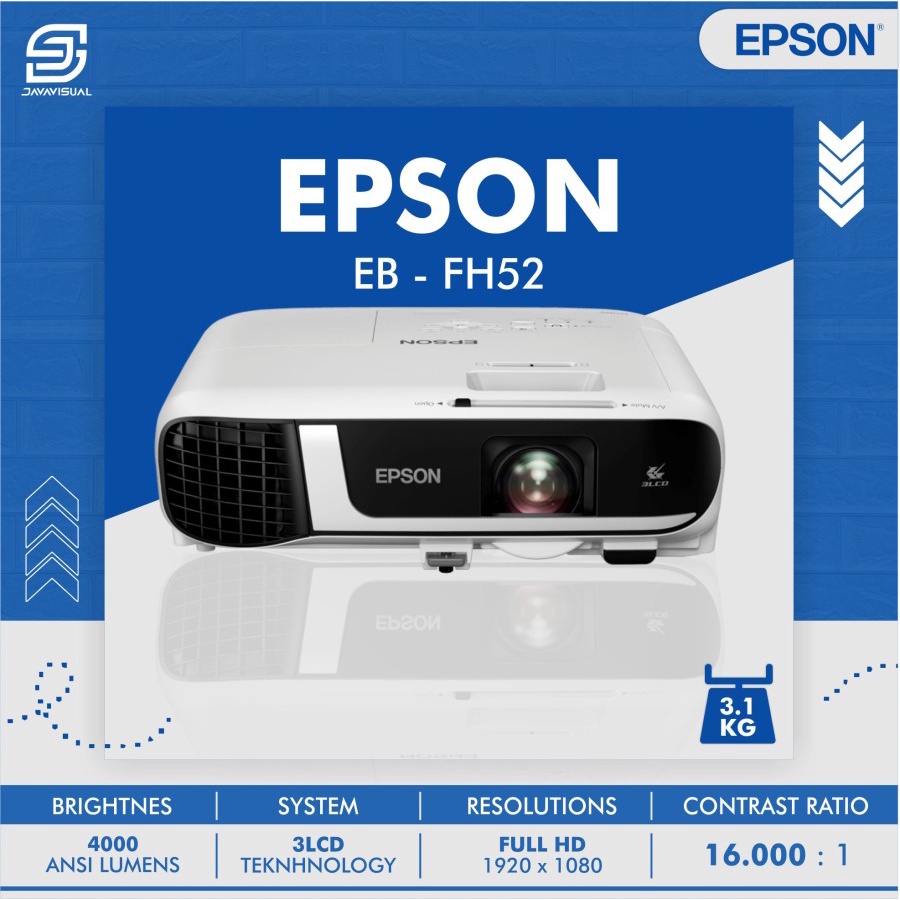 Jual Epson EB-FH52 4000 lumens Full HD 1080P 3LCD Projector Epson | Shopee  Indonesia