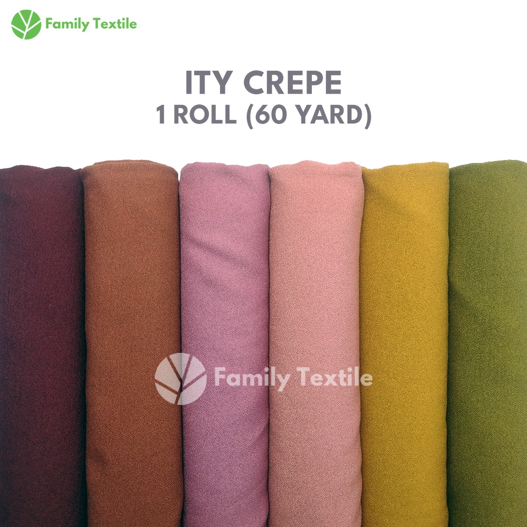 Bahan Kain ITY Crepe 1 Roll 60 Yard Bahan Gamis Lembut