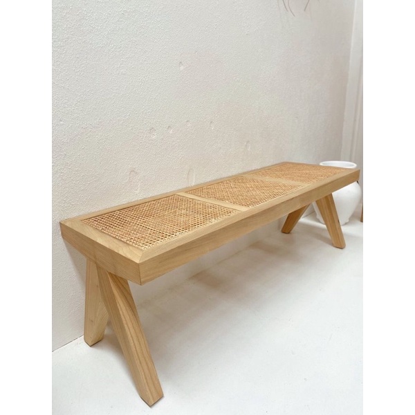 Jual BENCH KAYU JATI MIX ROTAN TERBARU || KURSI PANJANG KAYU JATI ...