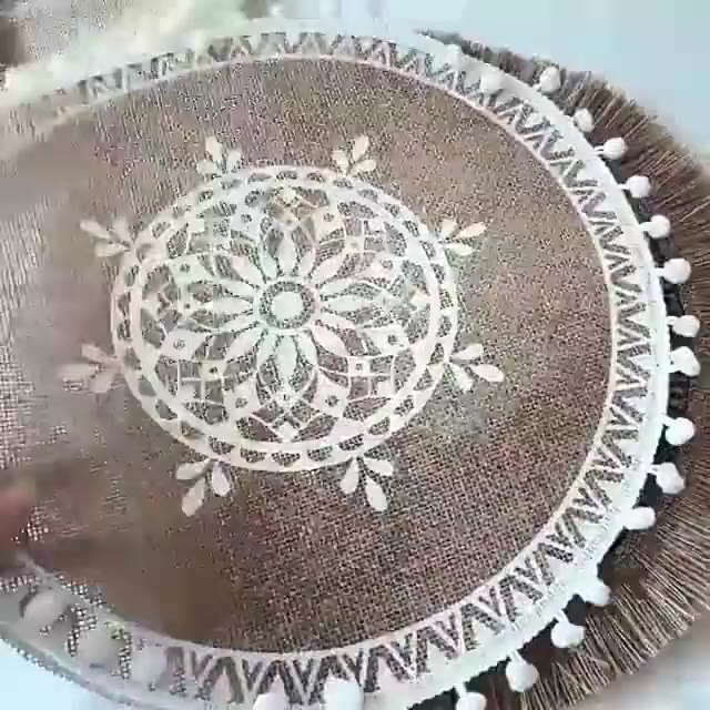 Jual Alas Piring Meja Anyaman Nordic Meja Makan Tatakan Piring Rumbai ...