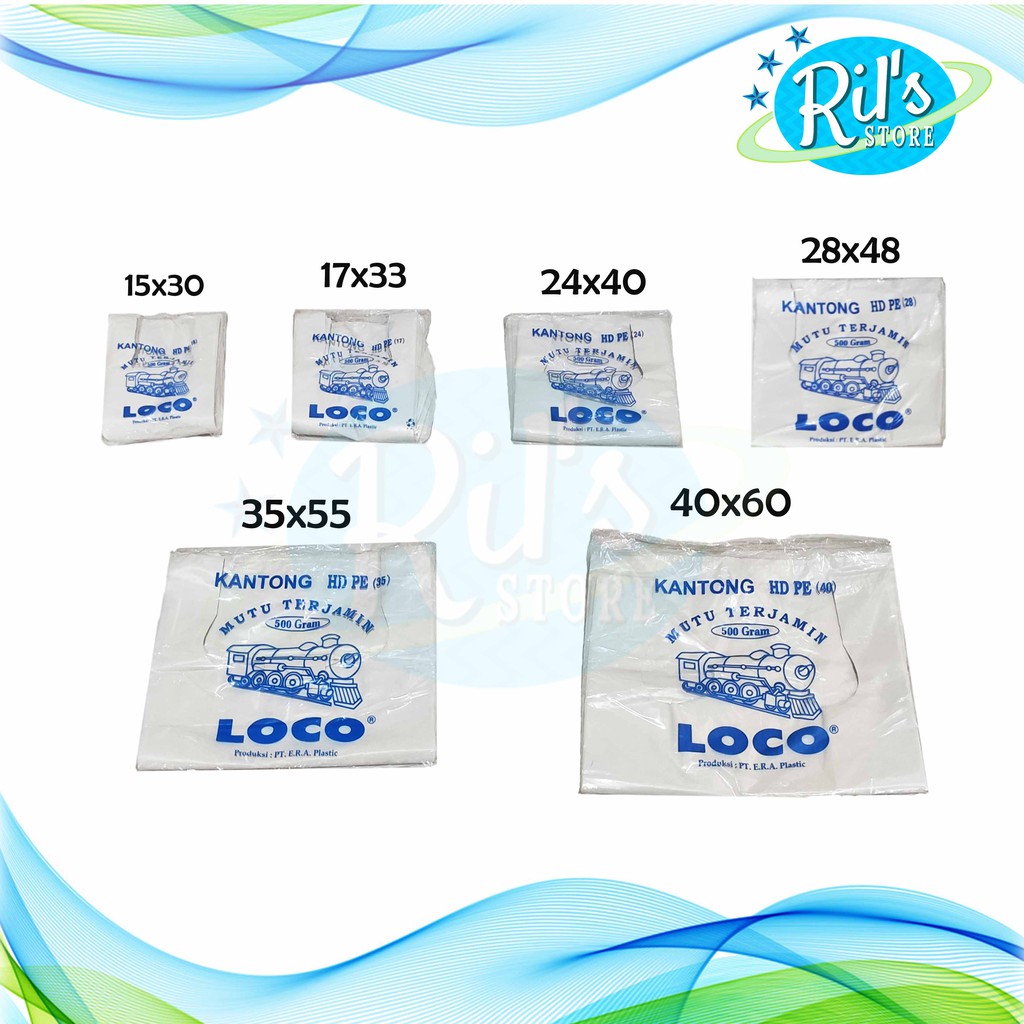 Jual Kantong Plastik Loco Putih Tebal 17 24 28 35 40 Kantong Kresek Shopee Indonesia