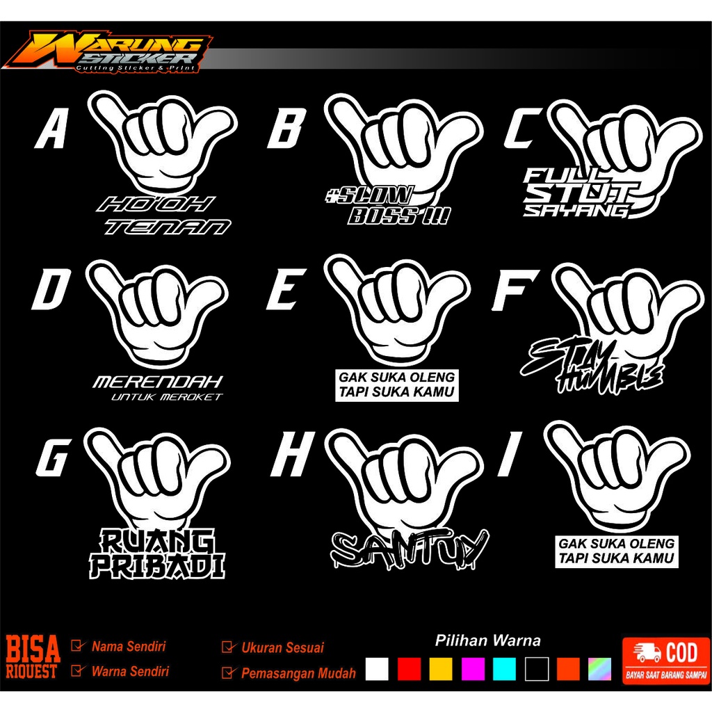 Jual Cutting Sticker Kata Kata Kaca Samping Truck Dan Pickup | Shopee ...