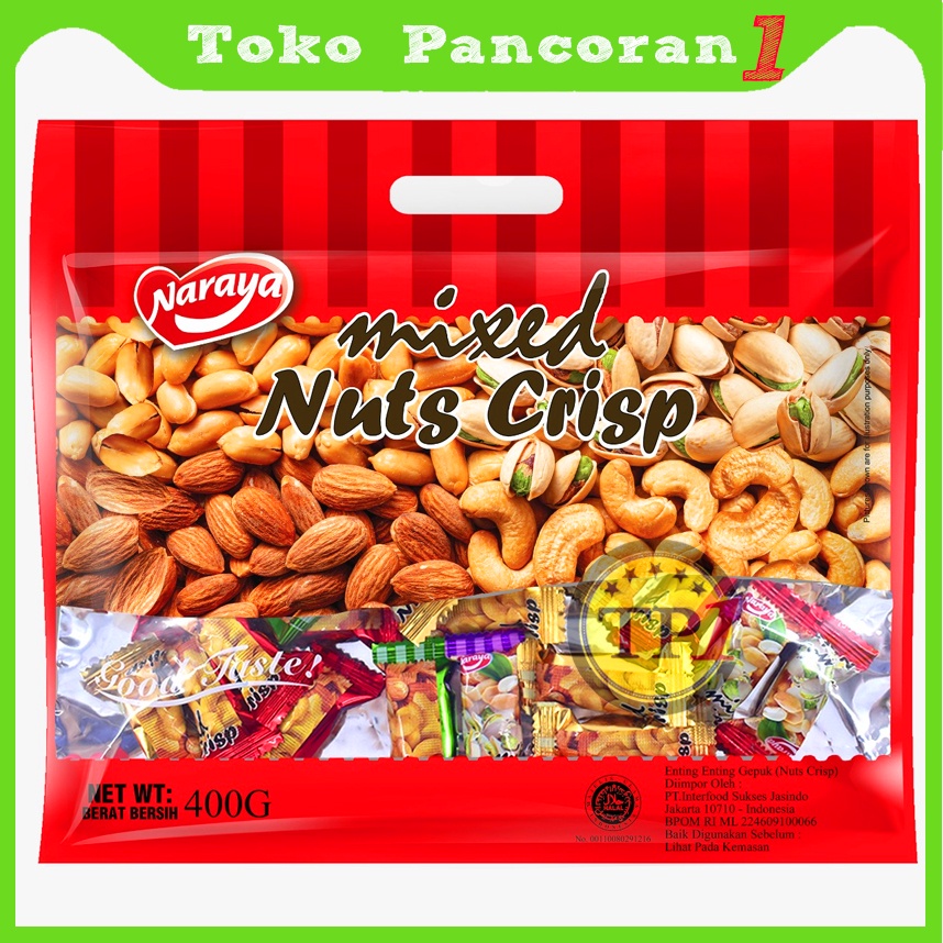 Jual NARAYA MIXED NUTS CRISP Permen MIX NUT Mede Almonds Pistachio 400g ...