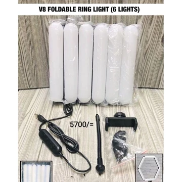 V8 Led Foldable Ring Light Selfie Make Up 6 Lampu