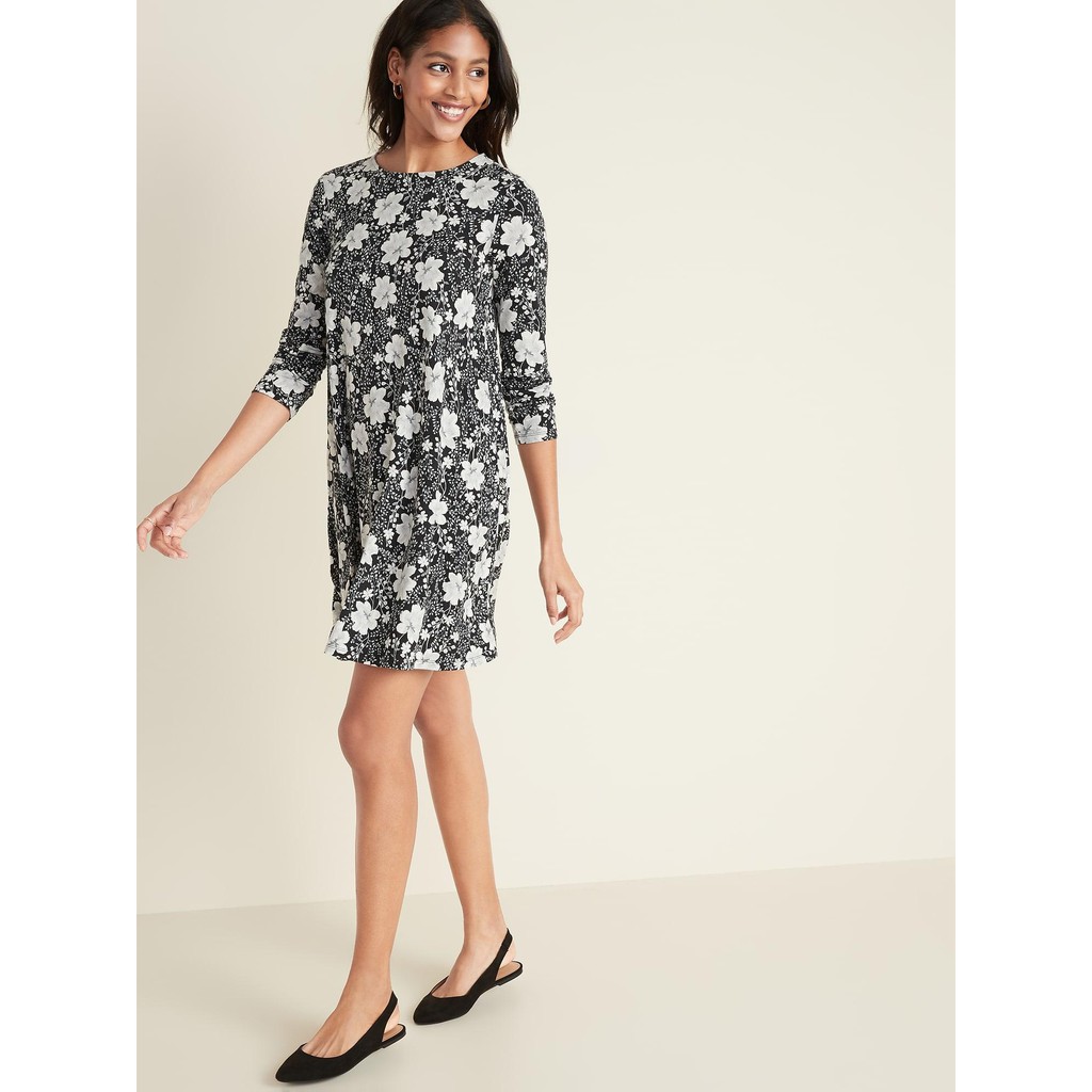 Jual Dress Old Navy Jersey-Knit Long-Sleeve Swing Dress Wanita Original |  Shopee Indonesia