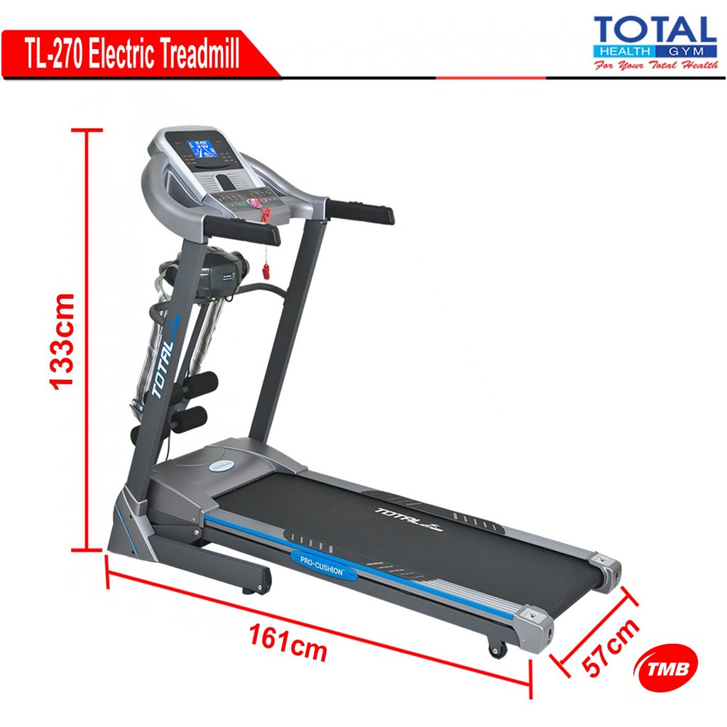 Jual Treadmill Elektrik Tl 270 Auto Incline Merk Total Shopee Indonesia