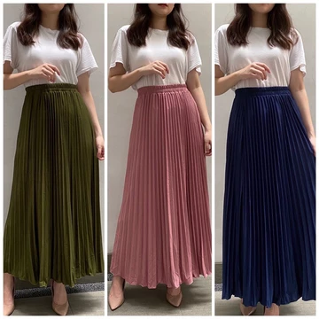 Lily Rok Plisket Premium 28 Warna Bahan Hyget Premium