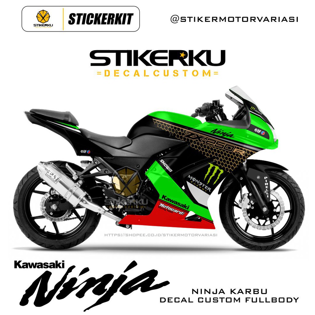 Jual STICKER KAWASAKI NINJA 250R KARBU / DECAL NINJA KARBU / STICKER ...